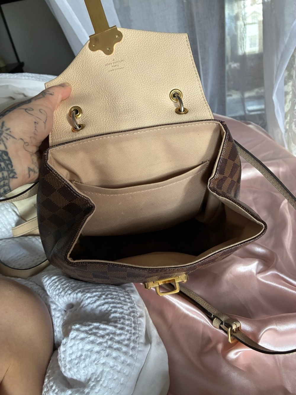 Louis Vuitton Brown and Crème Clapton Bag - Picture 7 of 14